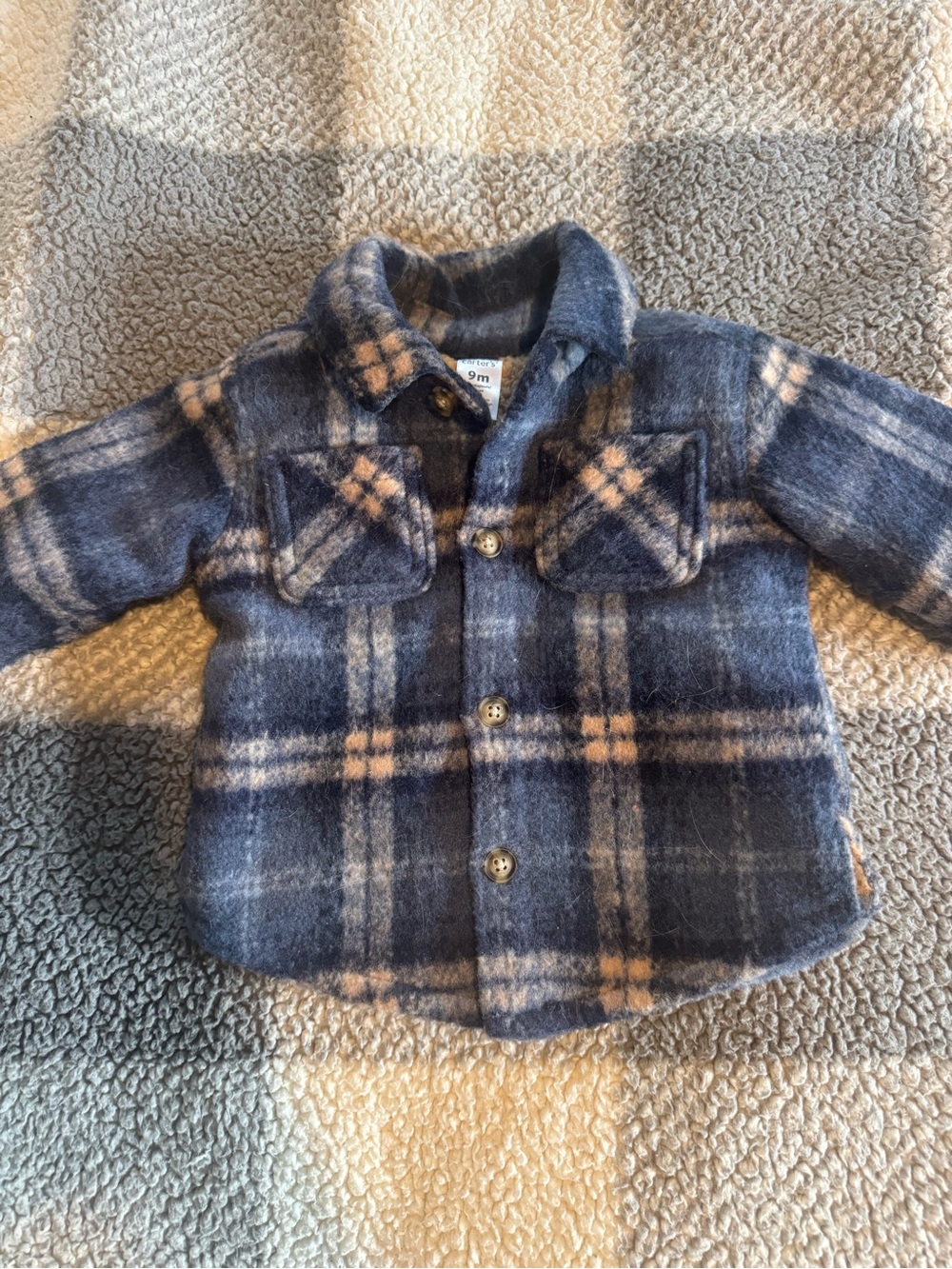 Carter's Blue Plaid Flannel Button Jacket
